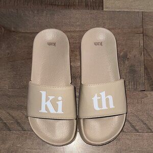 Kith Nude Serif Logo Slides Size 6 - EU 36 - Unisex - Brand New - Authentic